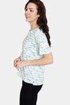 Zivame Pet Puzzle Knit Cotton Top - Whisper Blue — thumbnail 2